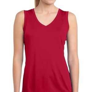 NEW! SPORT-TEK Ladies Slvls PosiCharge Competitor V-Neck TEE, True Red, Medium